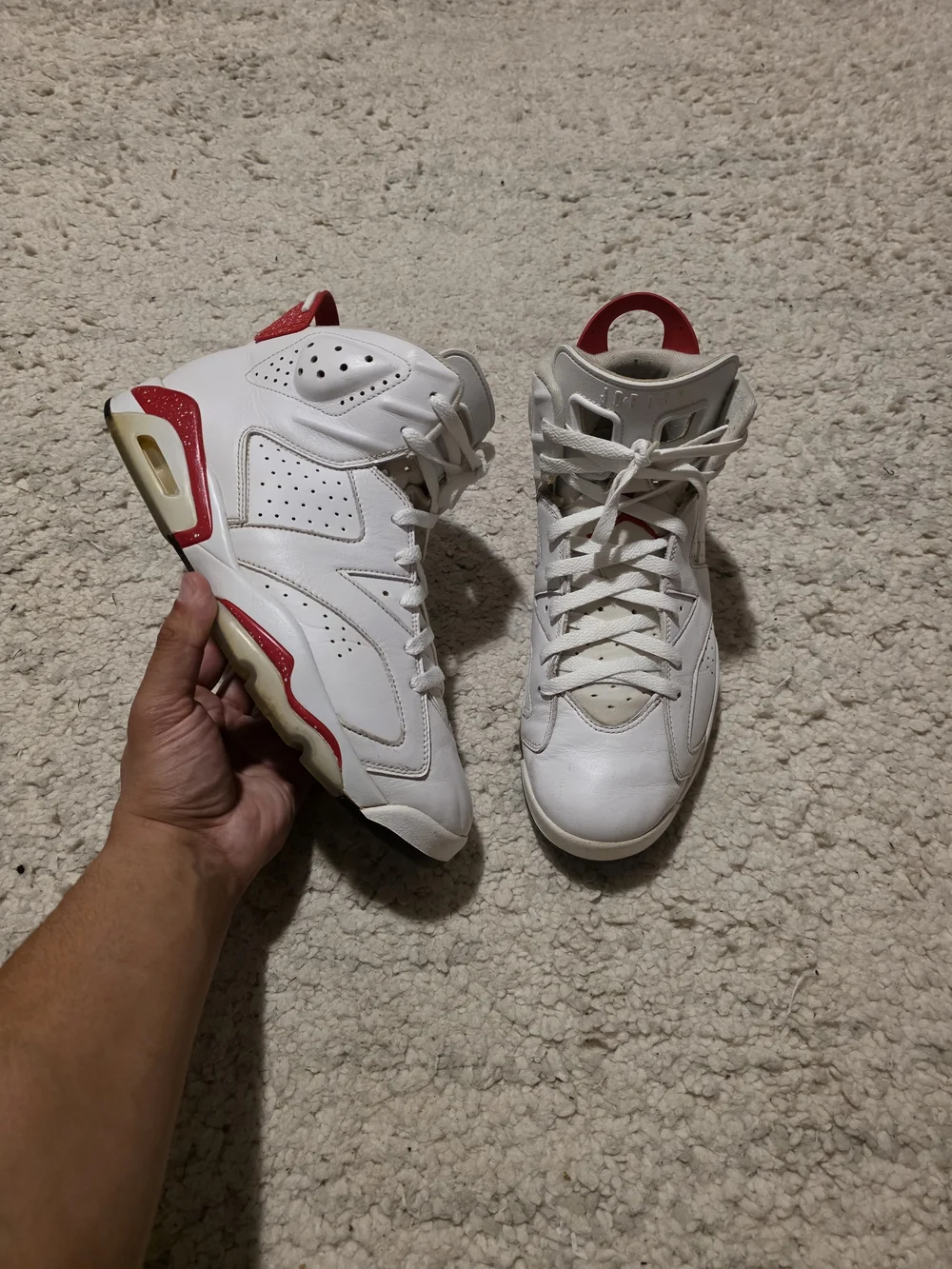 Jordan White and Red Men's Sneakers